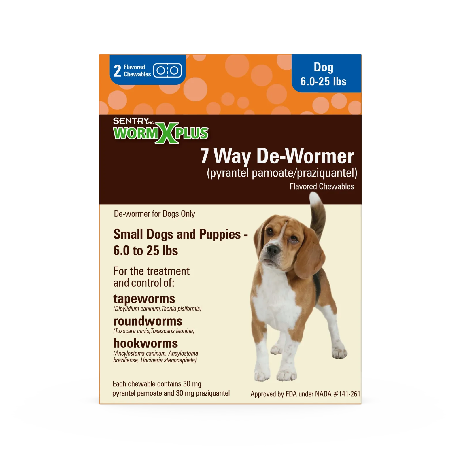 Sentry WormX Plus 7 Way DeWormer Dog SM 2CT