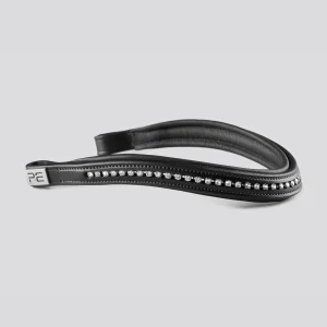 Shaped & Padded Browband / Swarovski Black