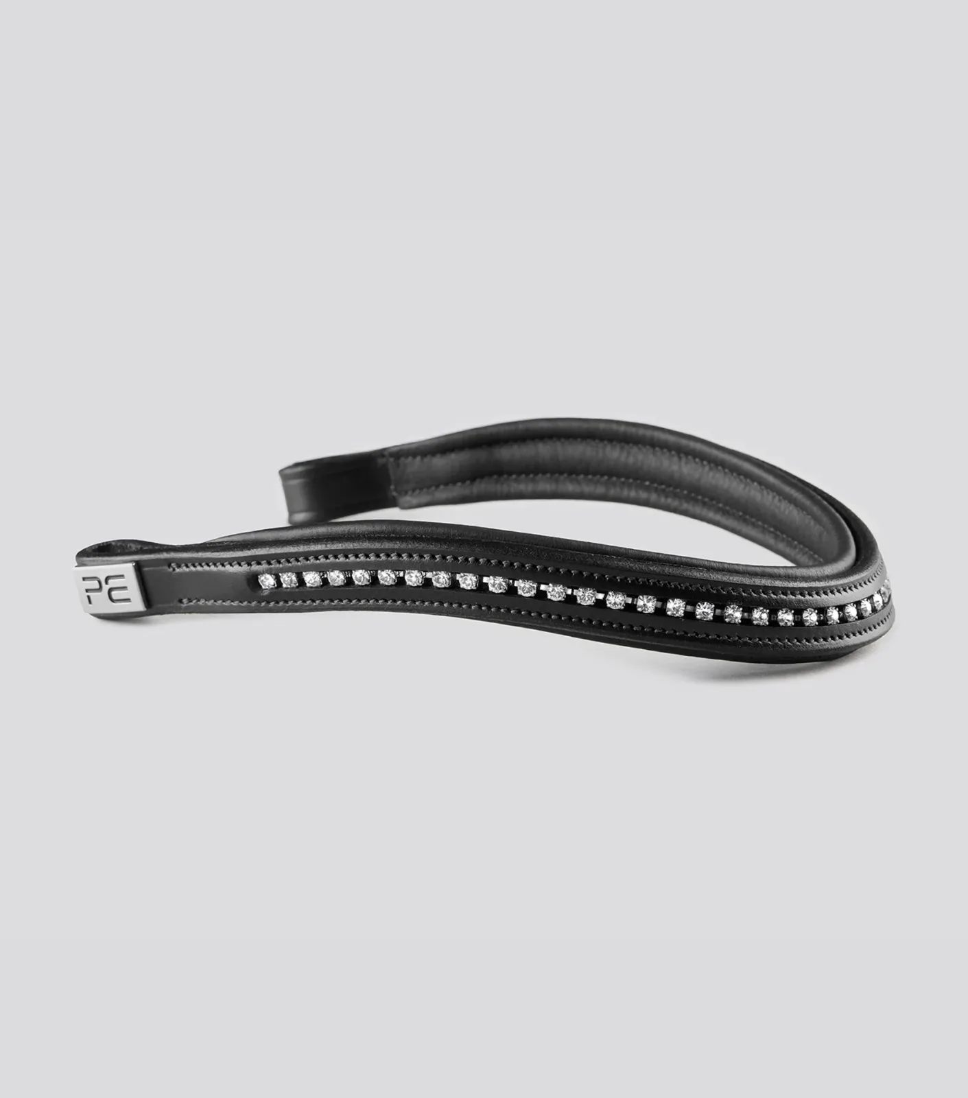 Shaped & Padded Browband / Swarovski Black
