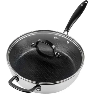 Sharper Image Tri-Ply Deep Frying Pan With Lid 3.3 qt.