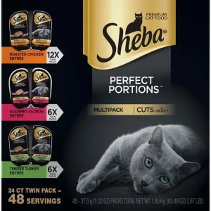 Sheba PERFECT PORTIONS Chicken Turkey and Salmon Multipack Cat Wet Food 2.6 oz, 24 pk