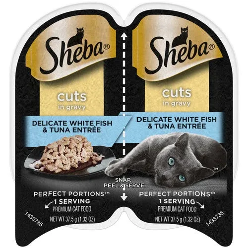 Sheba Perfect Portions Cuts in Gravy Wet Cat Food Delicate Whitefish & Tuna 2.6oz - Image 2