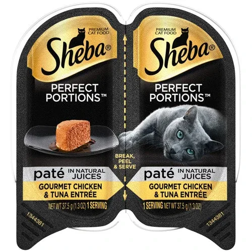 Sheba Perfect Portions Pate Wet Cat Food Gourmet Chicken & Tuna 2.6 oz