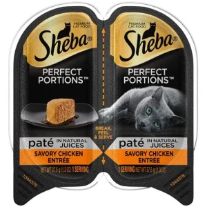 Sheba Perfect Portions Pate Wet Cat Food Savory Chicken 2.6 oz