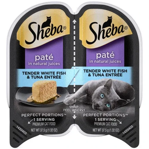 Sheba Perfect Portions Pate Wet Cat Food Tender Whitefish & Tuna 2.6oz - Image 2