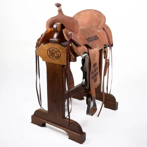 Sheridan Saddles Used 15.5in Trophy Roughout Barrel Saddle with Buckstitch