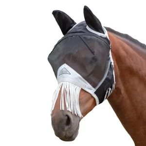 Shires FlyGuard Pro Fine Mesh Fly Mask with Ears & Nose Fringe