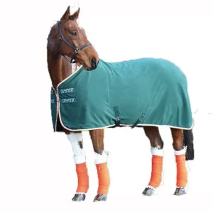 Shires Tempest Fleece Sheet 60 Green/Orange/Grey