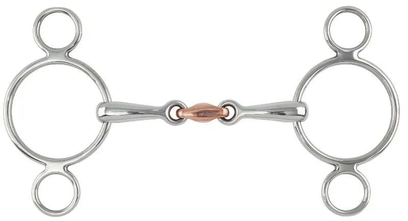 Shires Two Ring Copper Lozenge Gag - Image 2