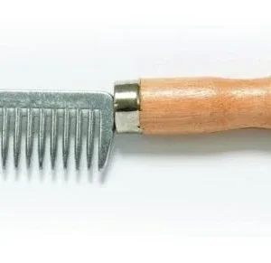 Shires Wooden Handle Aluminium Comb Aluminum