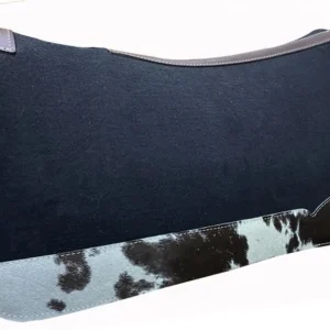 Showman® 31" x 32" Black Felt Western Pad with Hair-On Accent Wear Leathers