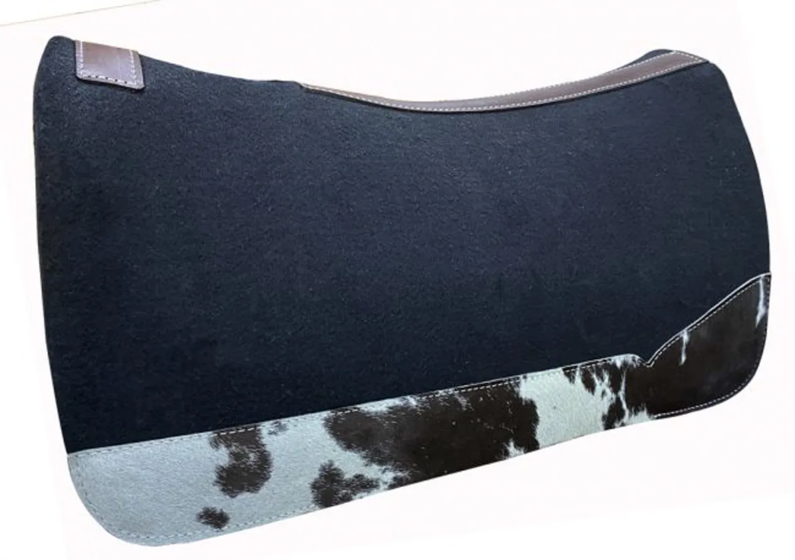 Showman® 31" x 32" Black Felt Western Pad with Hair-On Accent Wear Leathers