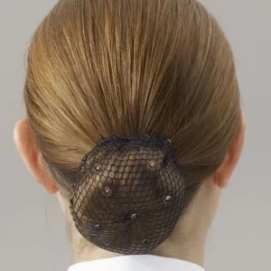 Showquest Swarovski Bun Net One Size Bk/Wh