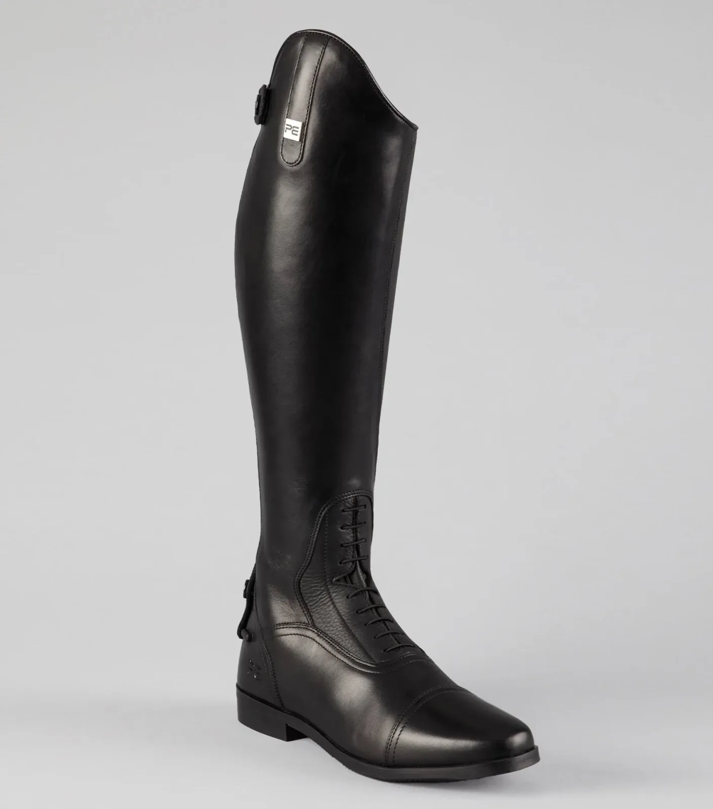 Silentio Mens Leather Field Tall Riding Boots Black