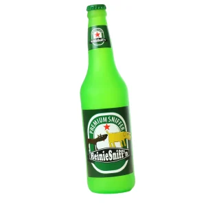 Silly Squeakers Beer Bottle Heini Sniffn Squeaky Dog Toy Green 10 in