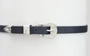 Silver Buckle Spur StrapBk/Wh