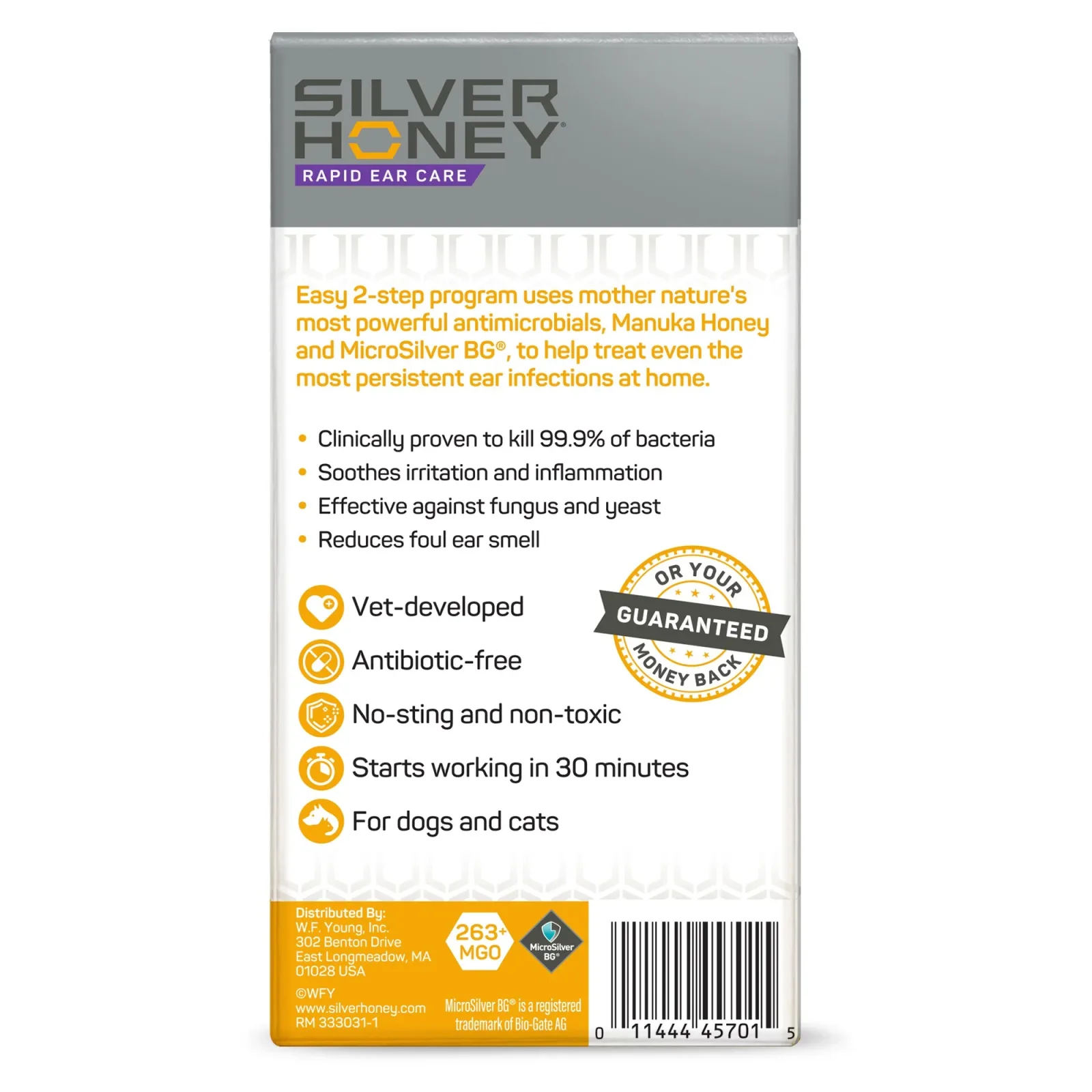 Silver Honey® Rapid Ear Care Vet Strength Ear Treatment Rinse + Concentrated Doses Combo Pack - Image 2