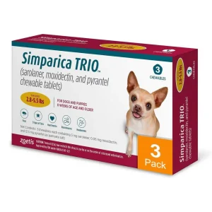 Simparica Trio for Dogs 2.8-5.5 lbs (1.25-2.5 kg) - 3 Pack