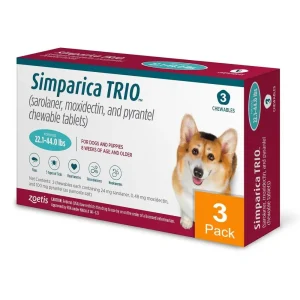 Simparica Trio for Dogs 22.1-44 lbs (10-20 kg) - 3 Pack