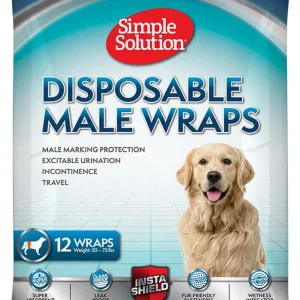 Simple Solution Disposable Male Wraps White LG 12pk