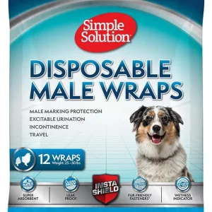 Simple Solution Disposable Male Wraps White MD 12pk