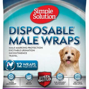 Simple Solution Disposable Male Wraps White XS 12pk