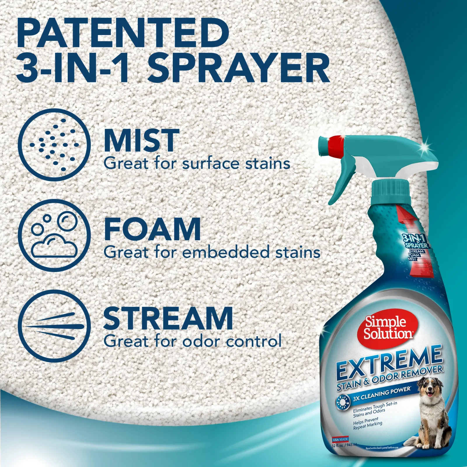Simple Solution Extreme Stain and Odor Remover 32oz - Image 2