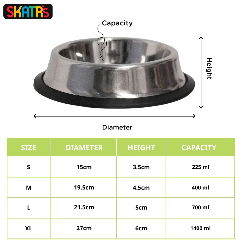 Skatrs Anti Skid Stainless Steel Bowl for Dogs and Cats - Image 2
