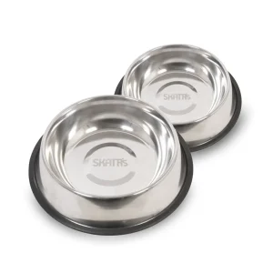Skatrs Anti Skid Stainless Steel Bowl for Dogs and Cats Medium and Extra Large Combo