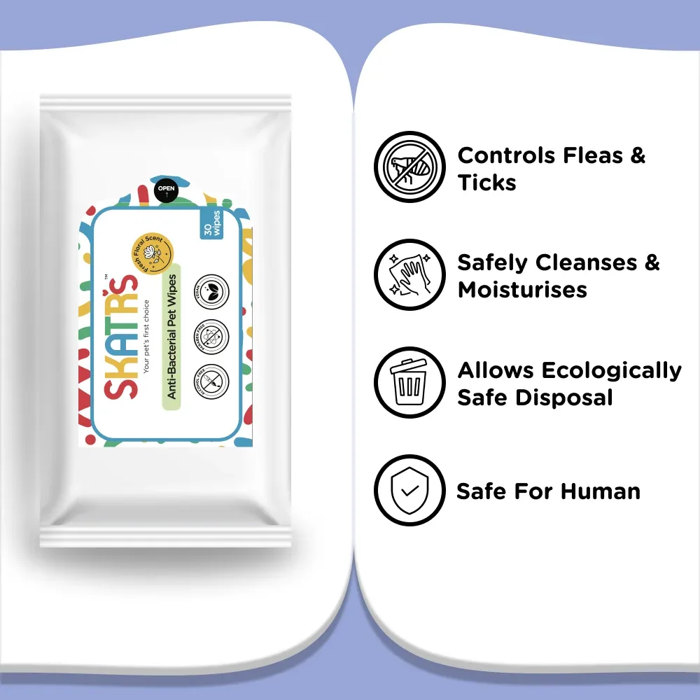 Skatrs Antibacterial Cleaning Wipes for Dogs and Cats - Image 2