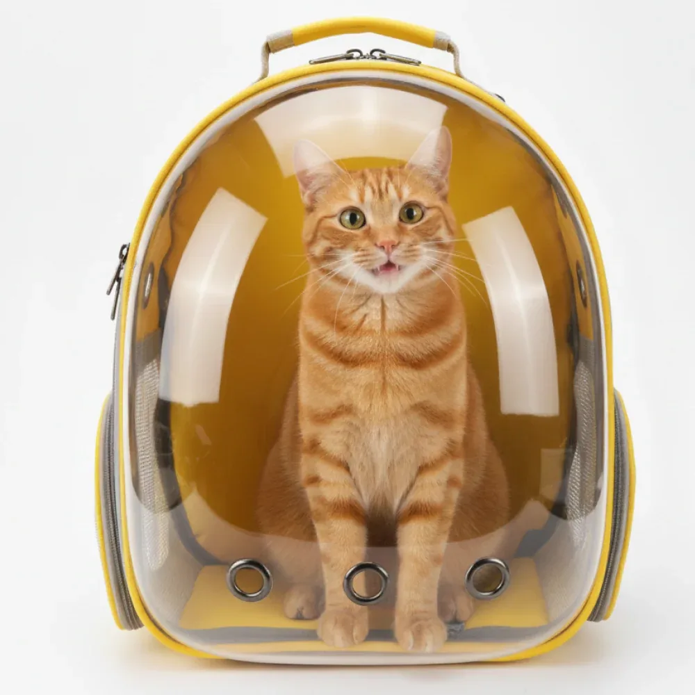 Skatrs Astronaut Space Capsule Carrier Backpack for Cats (Yellow)