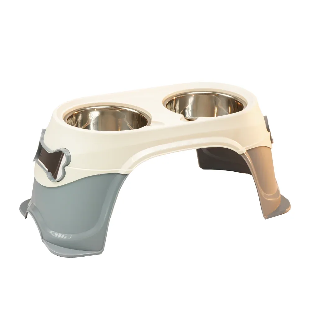 Skatrs Elevated Feeder with Twin Stainless Steel Bowls for Dogs
