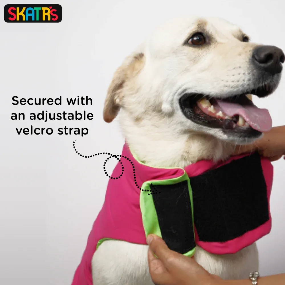 Skatrs Hot Pink Puffer Reversible Jacket for Dogs and Cats | With Adjustable Baby Velcro - Image 2