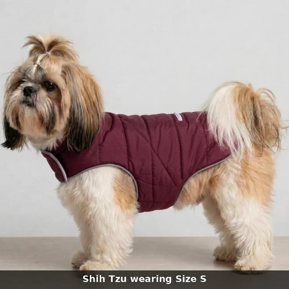 Skatrs Puffer Reversible Jacket for Dogs and Cats (Wine/Pink) - Image 2