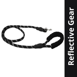 Skatrs Reflective Nylon Rope Leash for Dogs (Black/White)