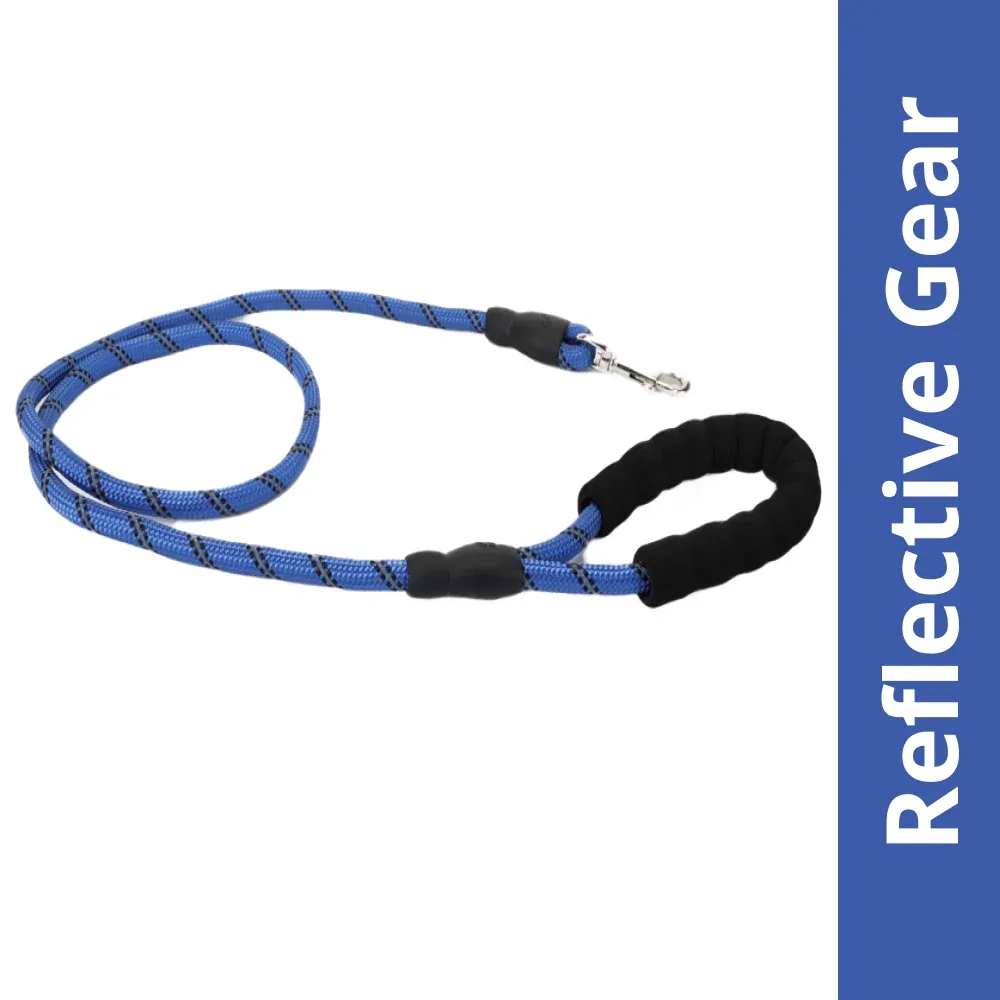 Skatrs Reflective Nylon Rope Leash for Dogs (Blue)