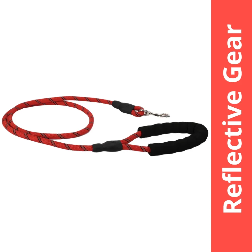 Skatrs Reflective Nylon Rope Leash for Dogs (Red)