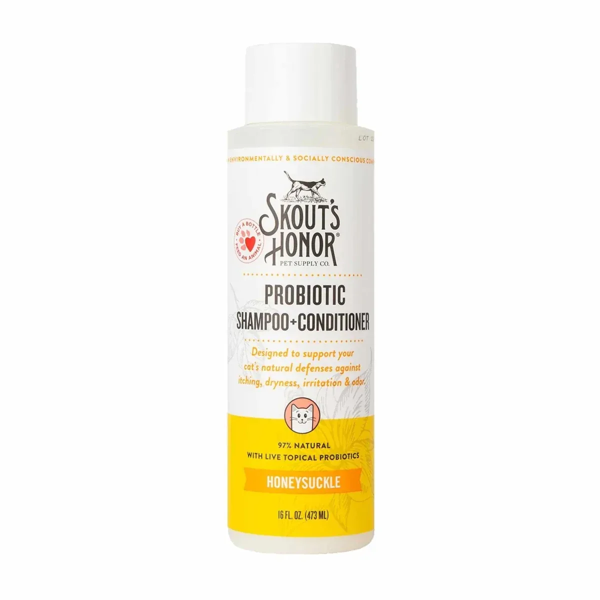 Skout's Honor Cat Probiotic Shampoo + Conditioner Honeysuckle 16 oz