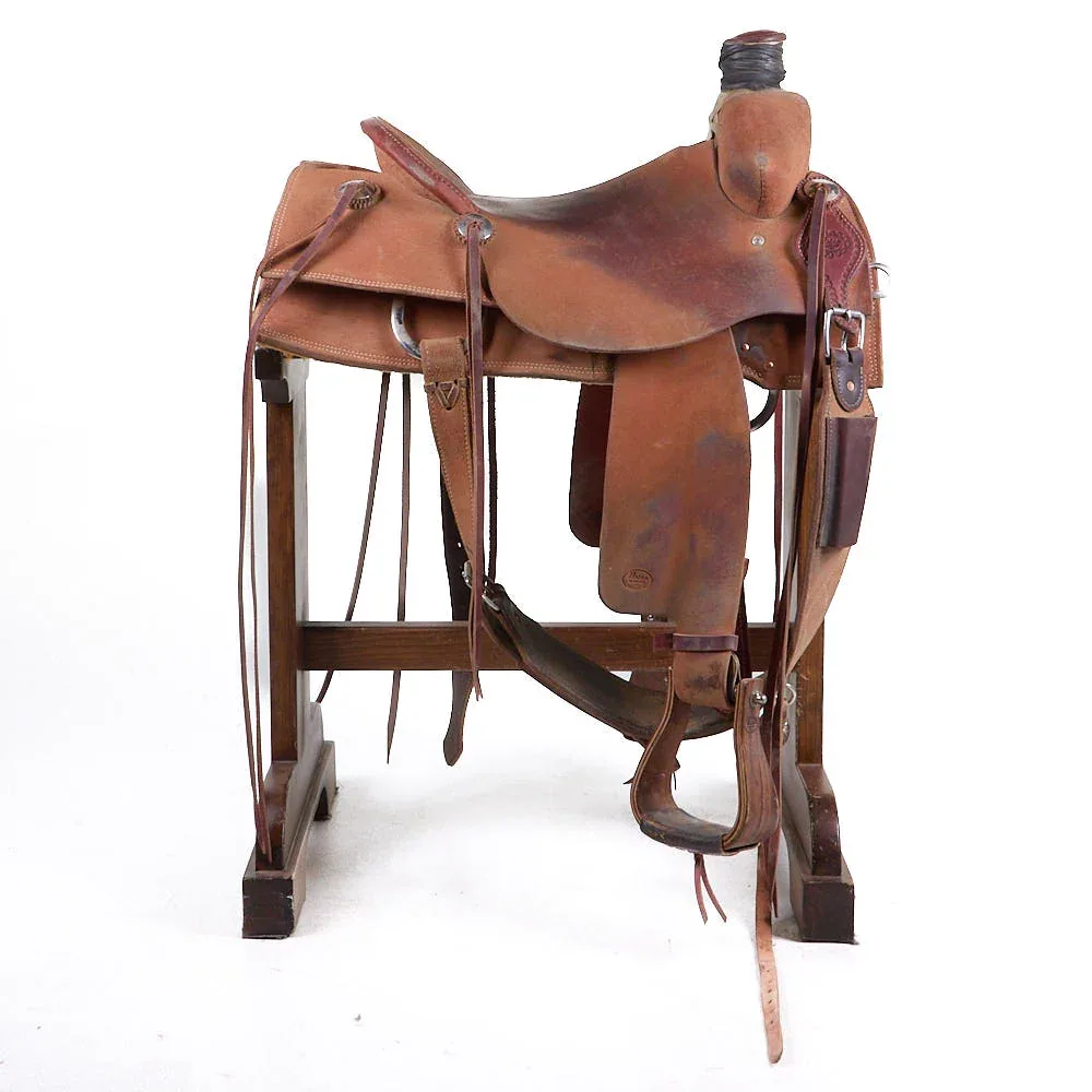 Slatons Used 16.5in Roughout Square Skirt Ranch Roper - Image 2