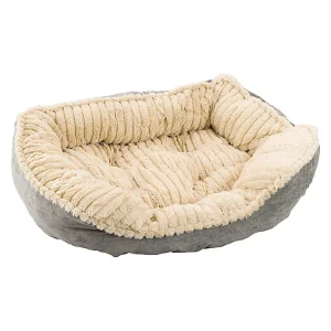 Sleep Zone Carved Plush Dog Bed, 26 inch Gray