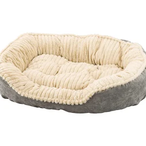 Sleep Zone Carved Plush Dog Bed, 32 inch Gray