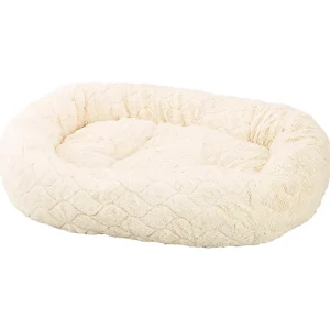 Sleep Zone Diamond Cut Lounger Dog Bed, 27 inch Cream