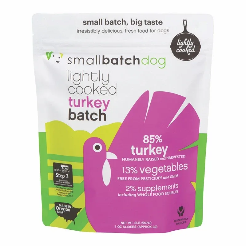 Small Batch Dog Frozen Lightly Cooked Turkey - 2Lb {L-x}