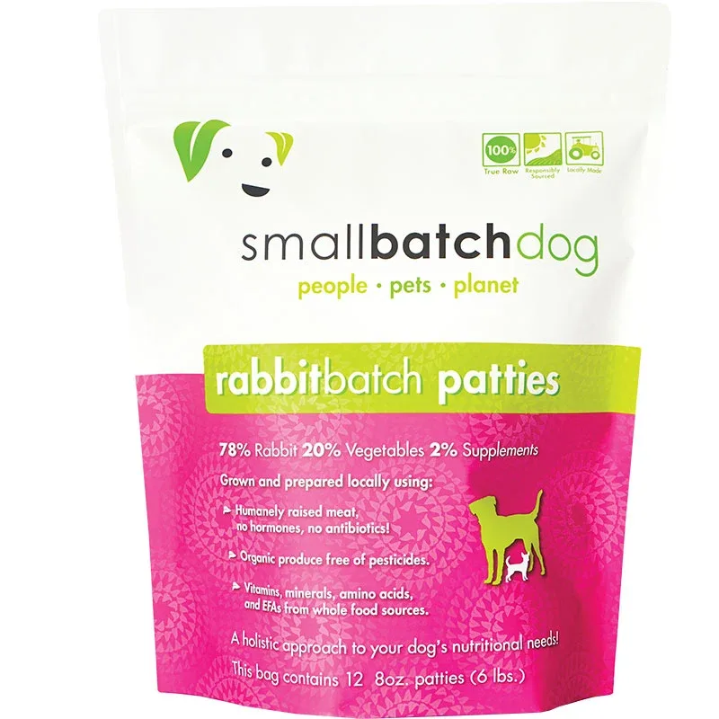 Small Batch Dog Frozen Rabbit Patties 6lb SD-5