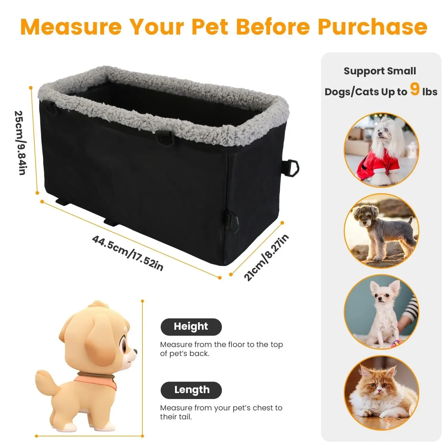 Small Pet Car Seat – Cozy Console Booster for Dogs & Cats - Image 2