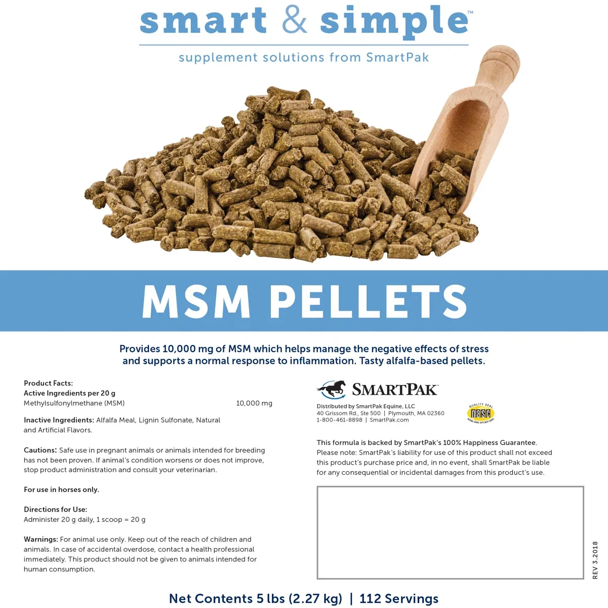 SmartEquine™ Smart & Simple® MSM Pellets - 5 lbs. - Image 2
