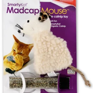 SmartyKat Madcap Mouse Refillable with Catnip Tube Cat Toy Assorted (D)