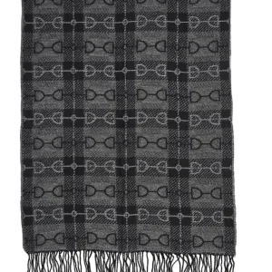 Snaffle Bit Plaid Scarf Black