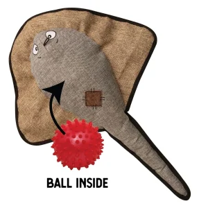 Snugarooz Sally the Stingray w/Rubber Spikey Ball Grey Dog Toy-21" {L+1}712025
