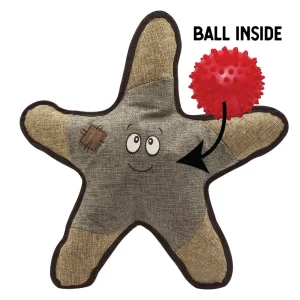 Snugarooz Sophie the Starfish w/Rubber Spikey Ball Grey Dog Toy-21" {L+1}712027